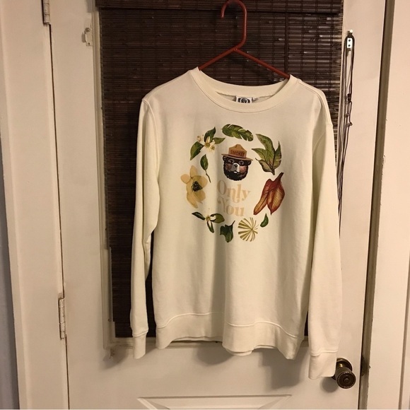 Ripple Junction Smokey Bear Retro Adult Crew Neck Sweatshirt - Picture 1 of 5